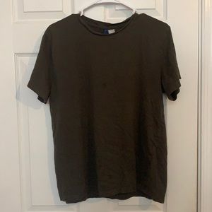 Olive cream simple T-shirt